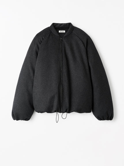 Soft Goat Padded Bomber Jacket Charcoal