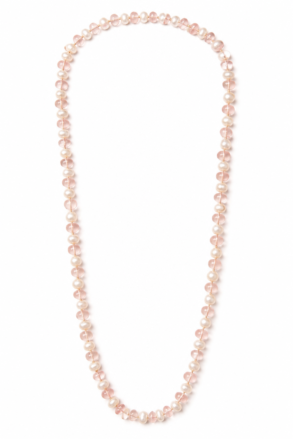 Rose Quartz + Pearl Necklace
