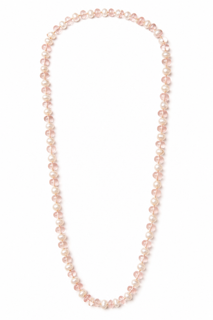 Rose Quartz + Pearl Necklace