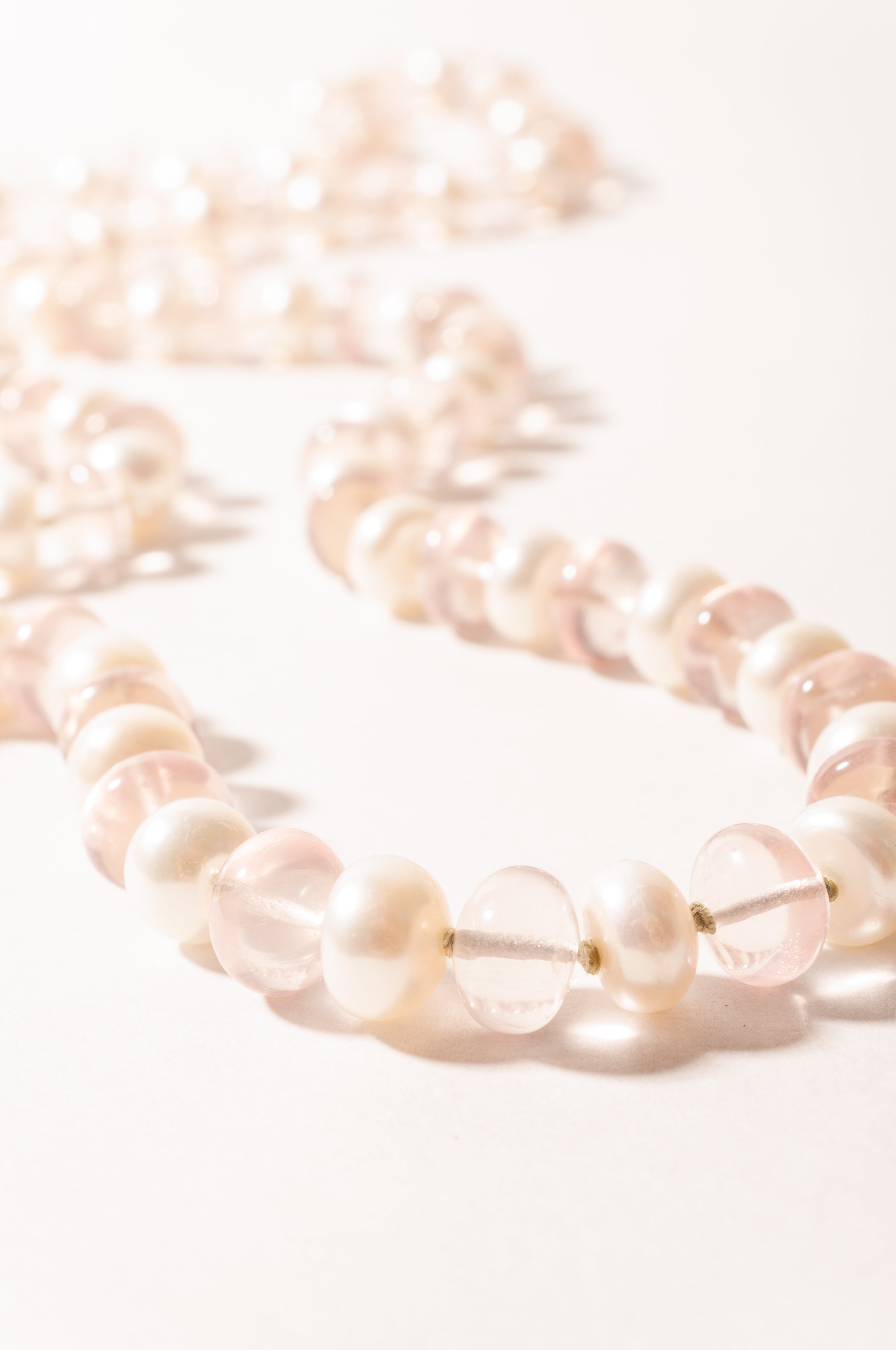 Rose Quartz + Pearl Necklace