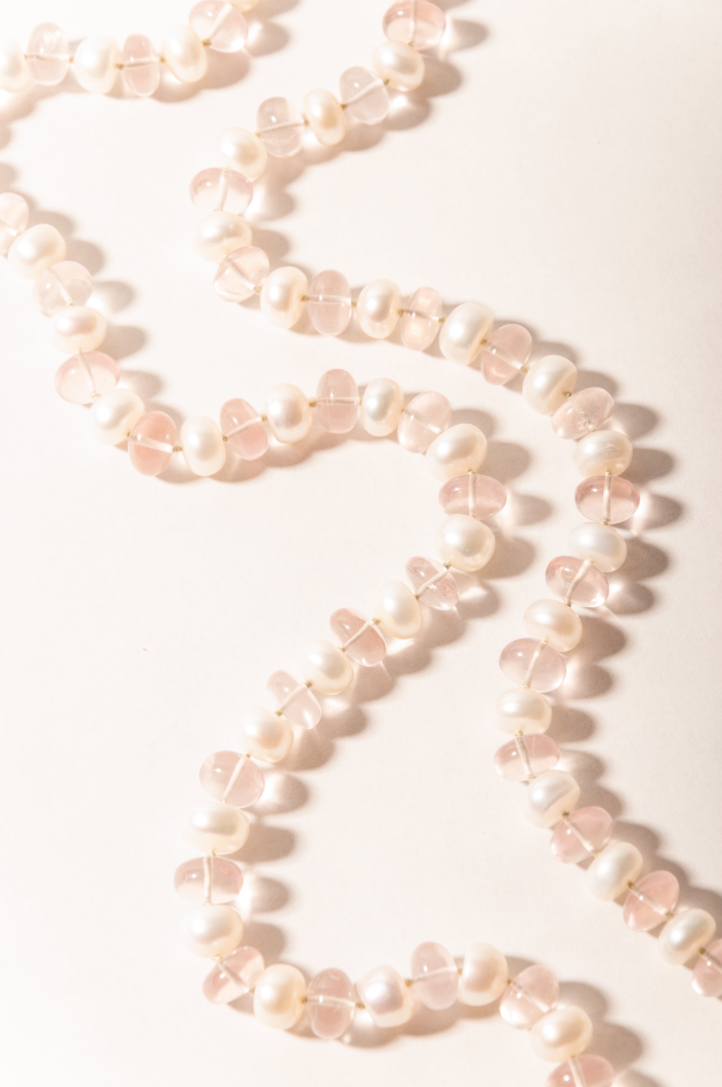 Rose Quartz + Pearl Necklace
