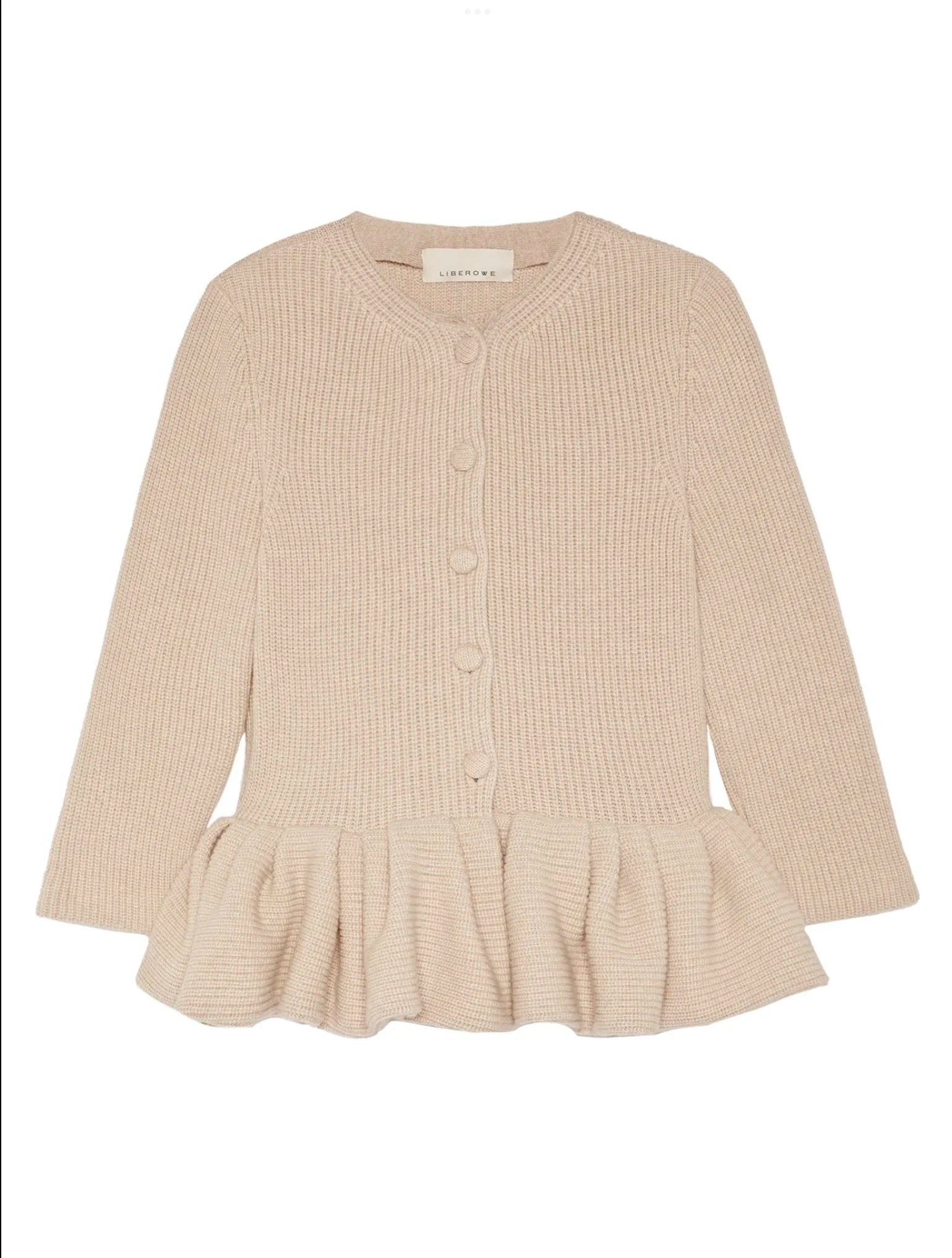 Liberowe Beige Peplum Cardigan
