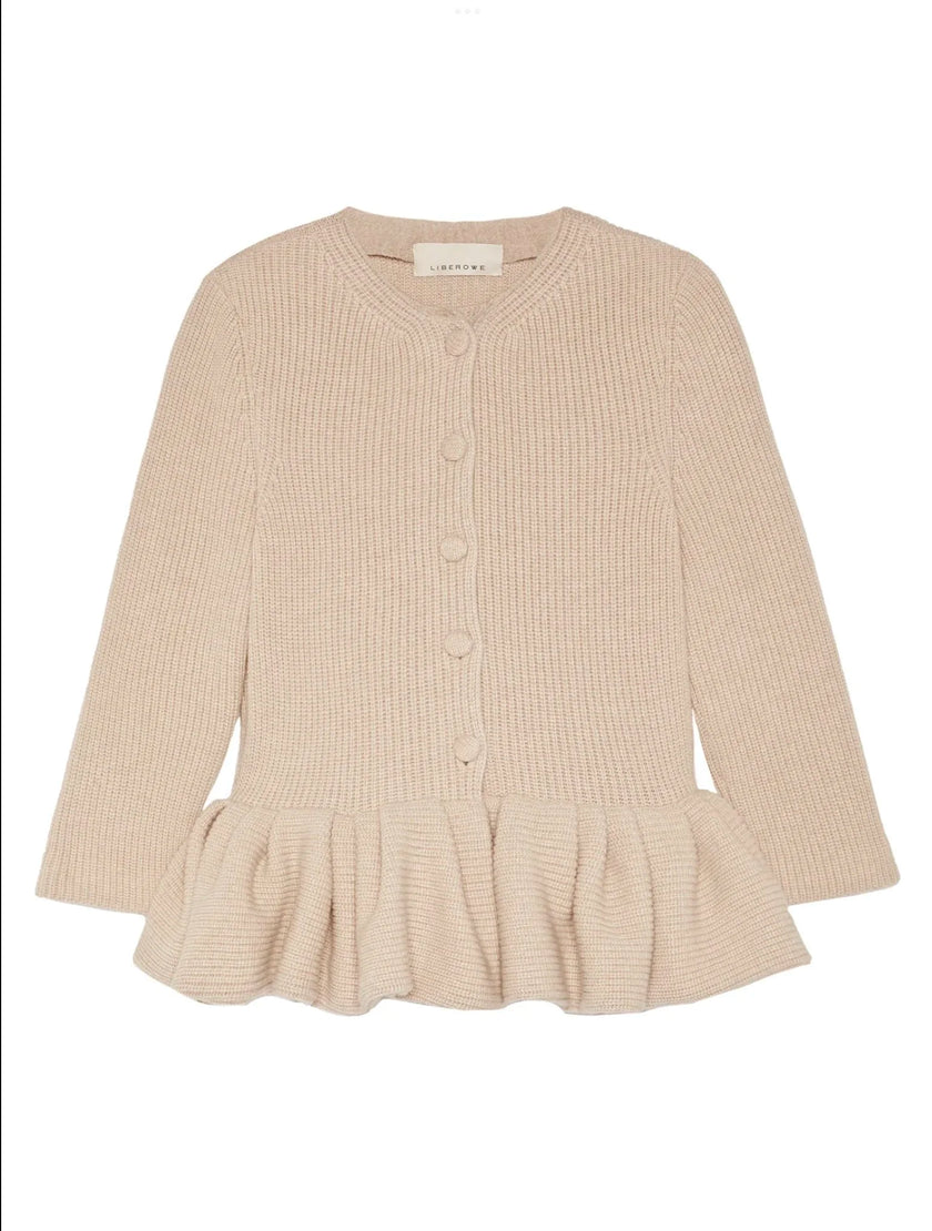 Liberowe Beige Peplum Cardigan