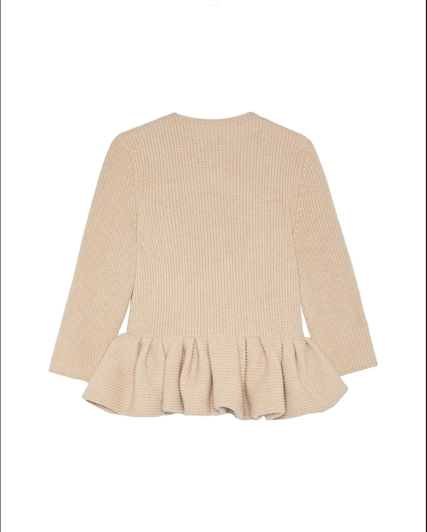 Liberowe Beige Peplum Cardigan