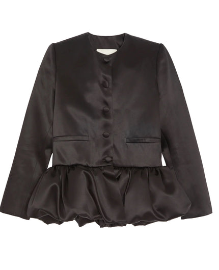 Liberowe Peplum Cropped Silk Jacket