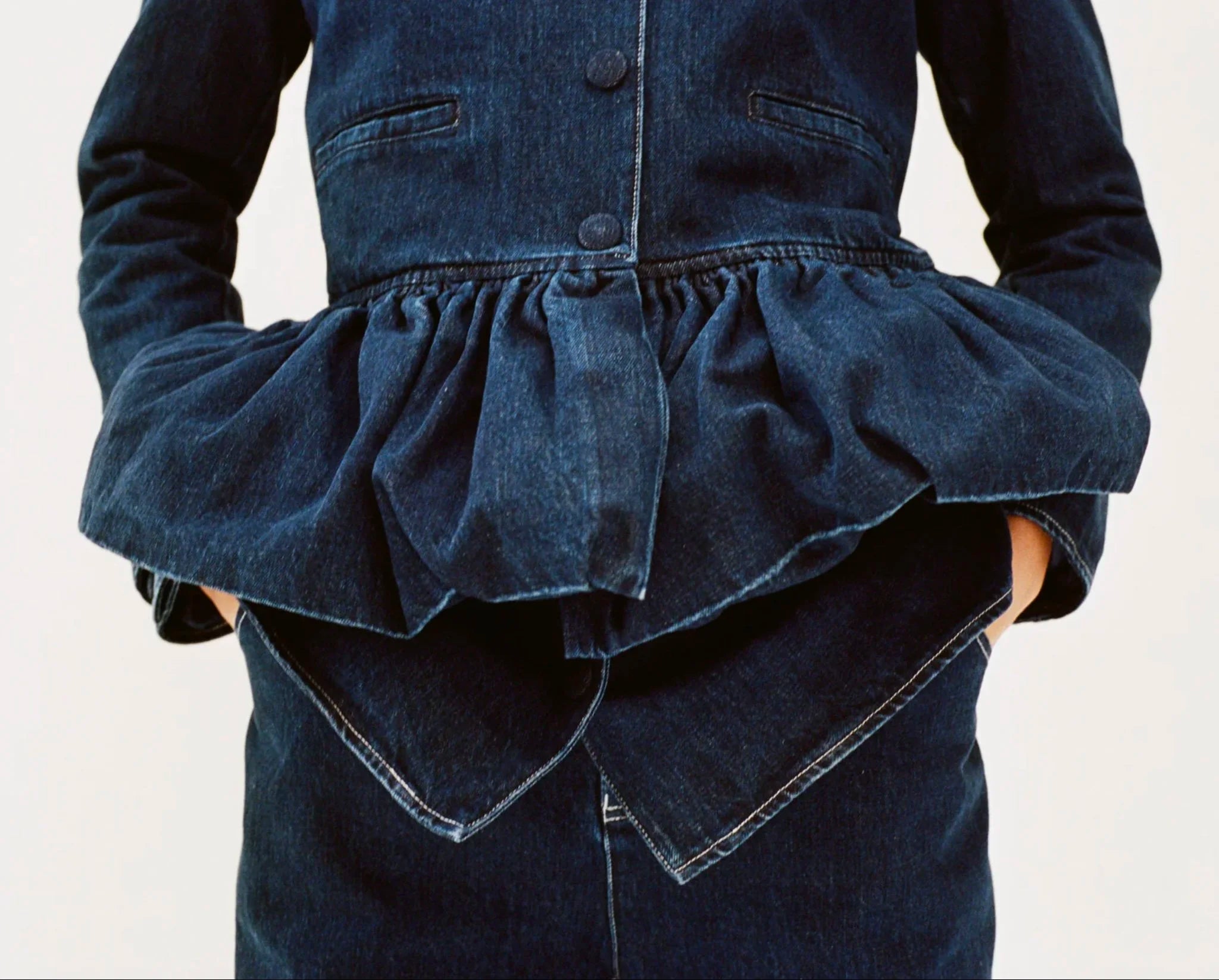 Liberowe Peplum Jacket in Denim