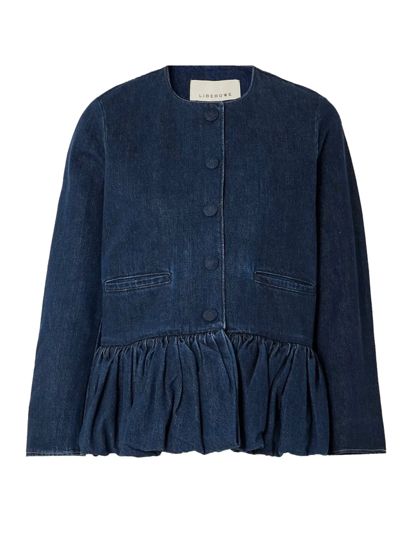 Liberowe Peplum Jacket in Denim