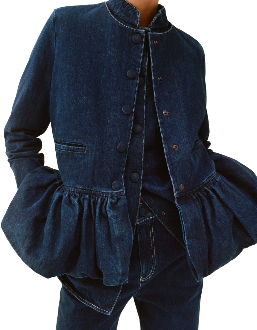 Liberowe Peplum Jacket in Denim