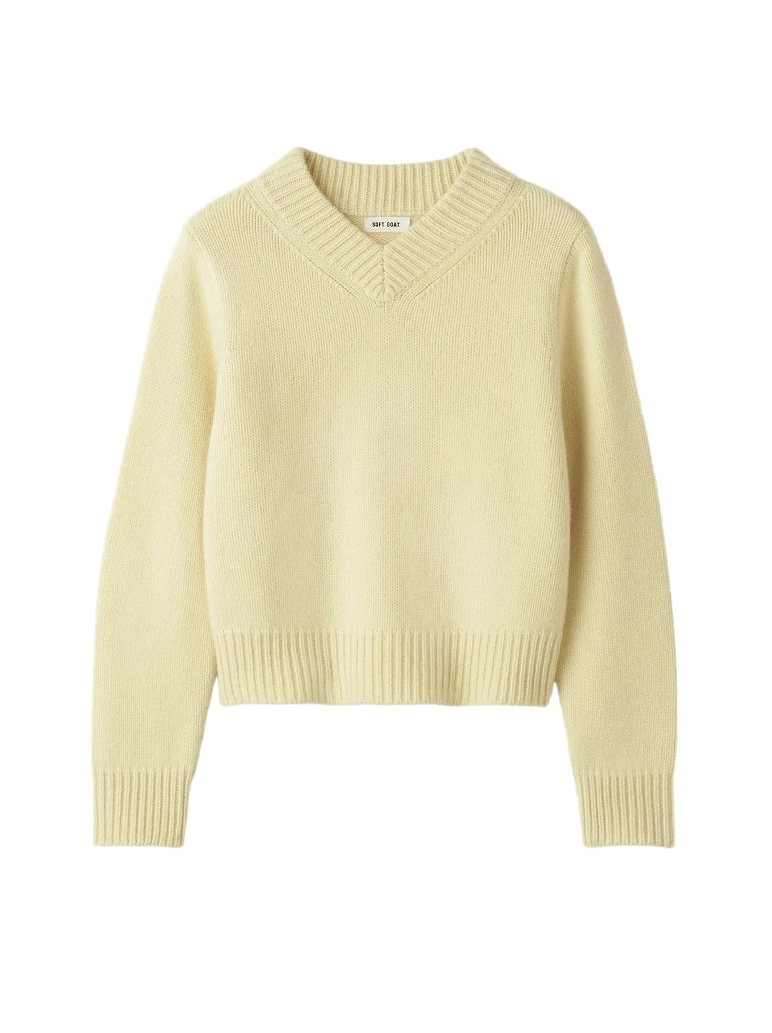 Soft Goat Chunky V-Neck  Cashmere Sweater