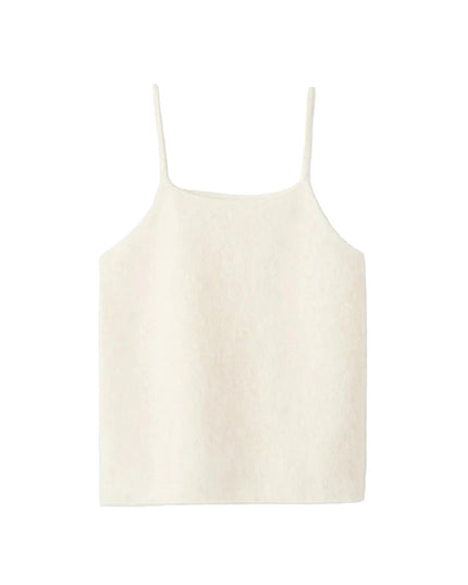 Soft Goat Brushed Singlet in White