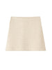 Soft Goat Crochet Mini Skirt in Beige
