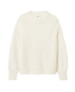 Soft Goat Alpaca Crewneck Sweater in White