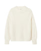 Soft Goat Alpaca Crewneck Sweater in White