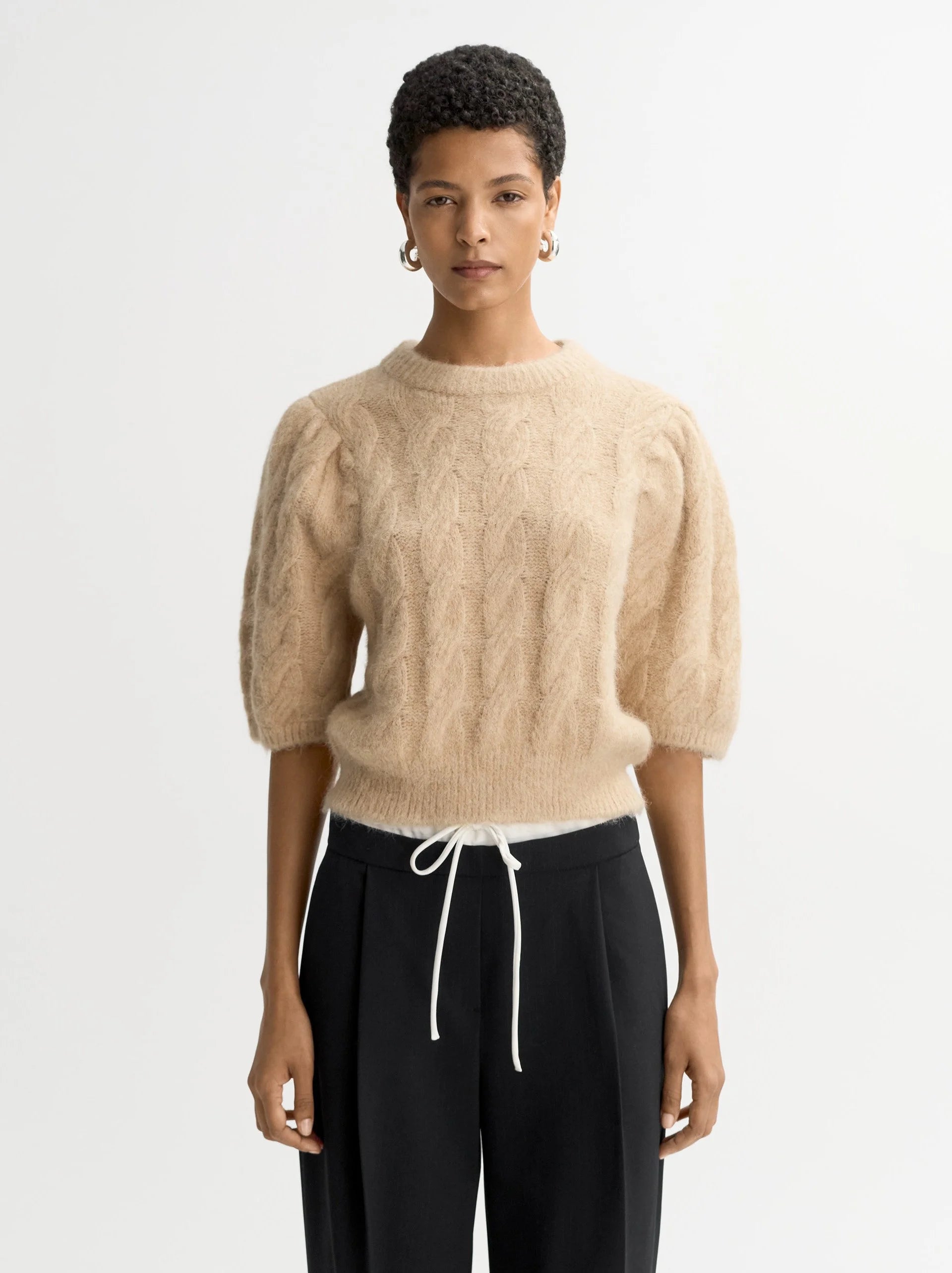 Soft Goat Cable Knit Top