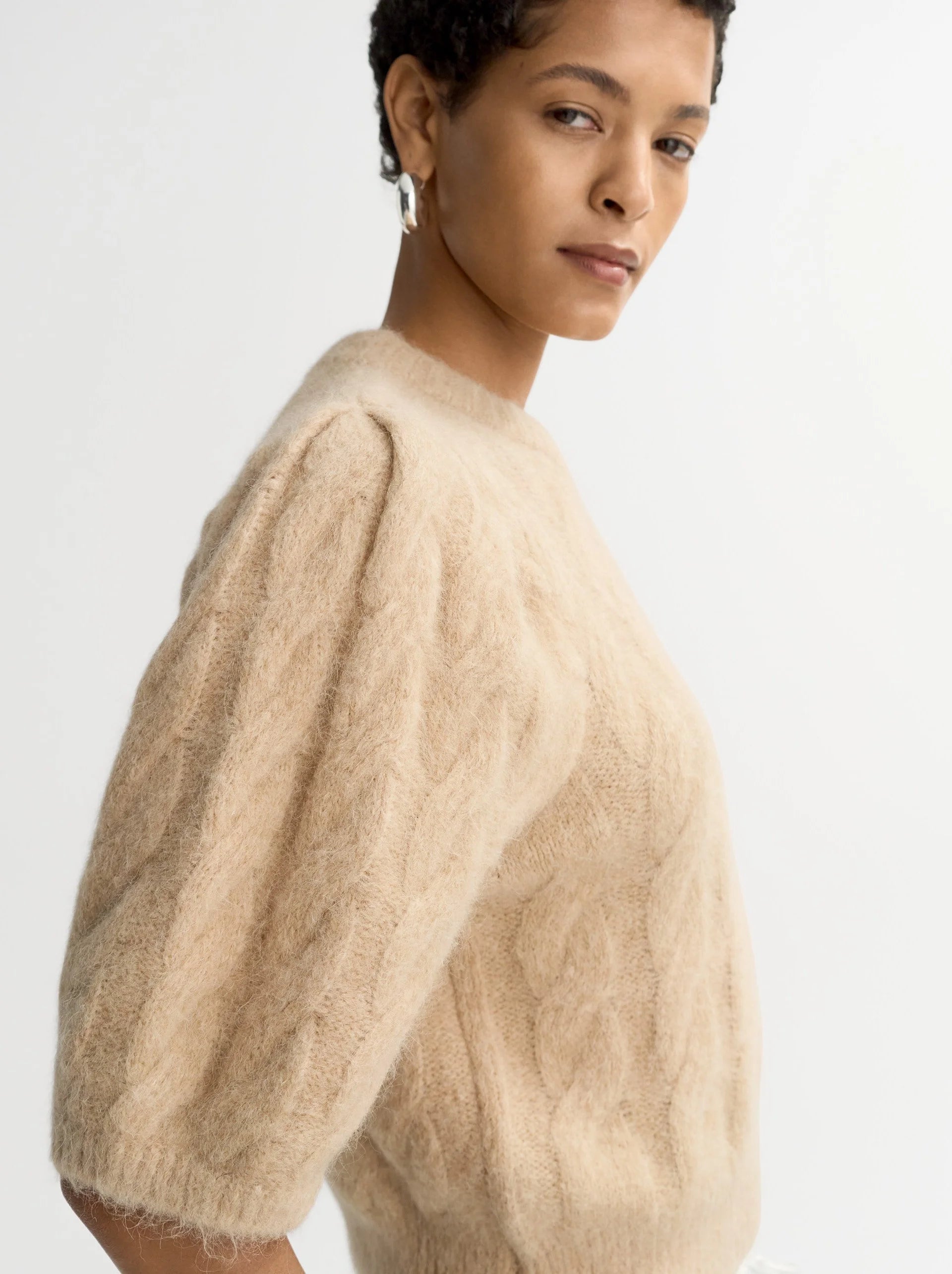 Soft Goat Cable Knit Top