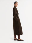 Soft Goat Drawstring Coat in Mocha