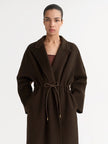 Soft Goat Drawstring Coat in Mocha