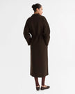 Soft Goat Drawstring Coat in Mocha