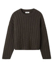 Soft goat Cashmere Cable Sweater in Mocha 