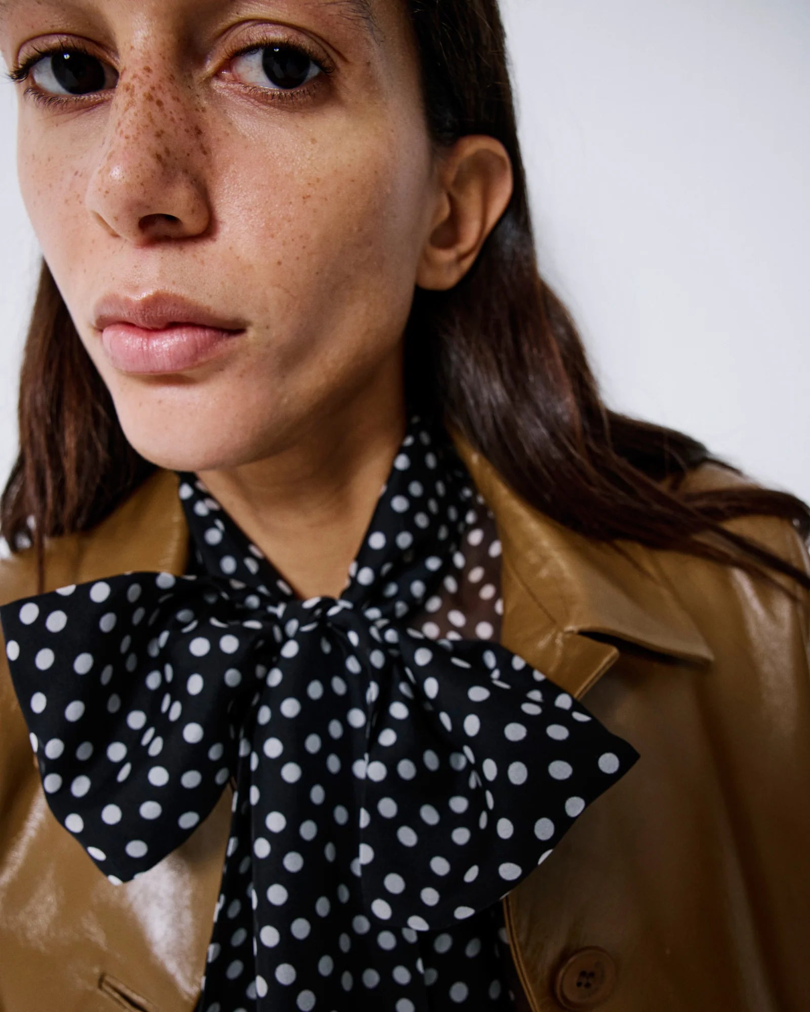 Zeynep Arcay Polka Dot Bow Silk Shirt