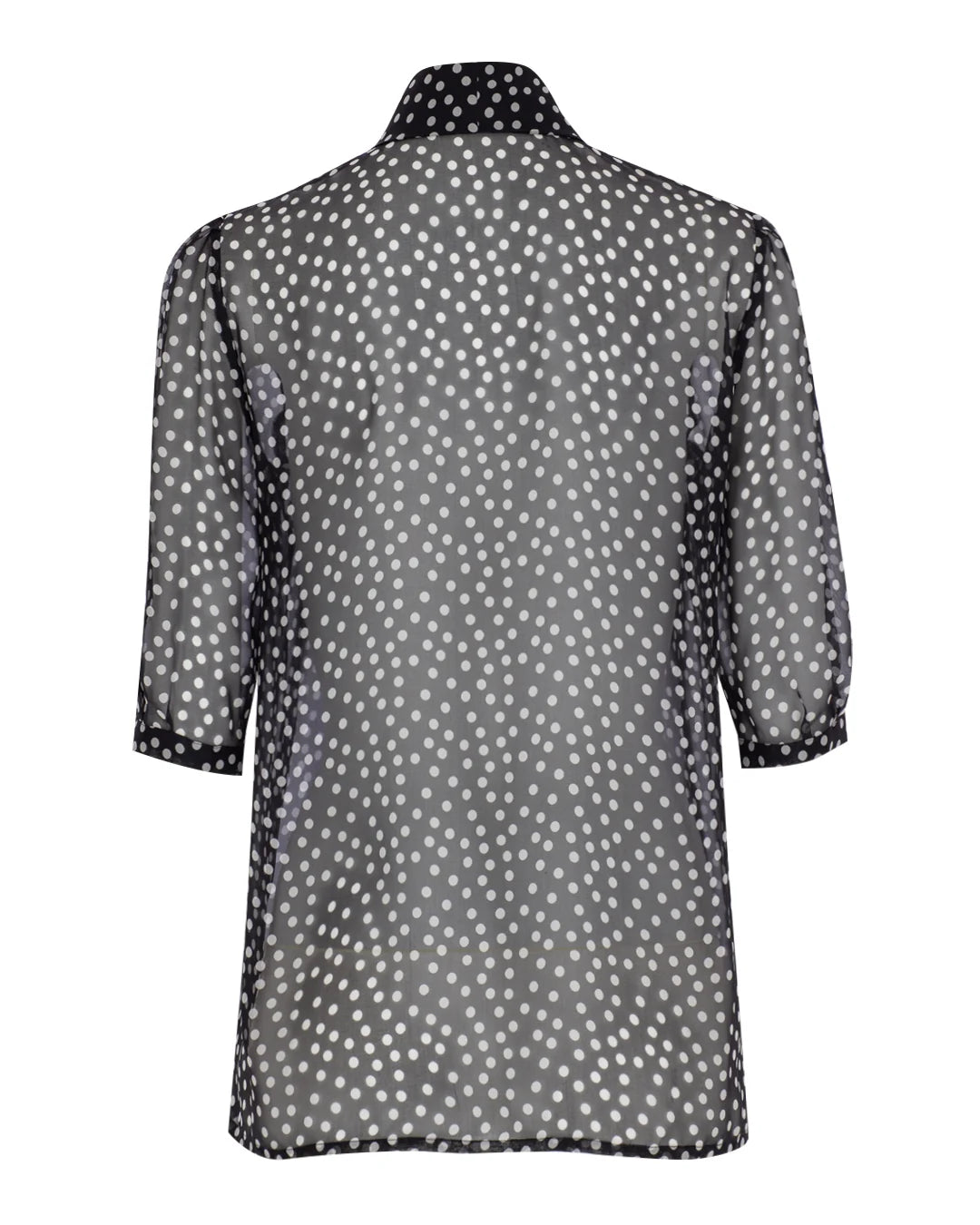 Zeynep Arcay Polka Dot Bow Silk Shirt