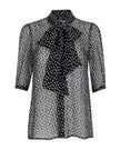 Zeynep Arcay Polka Dot Bow Silk Shirt