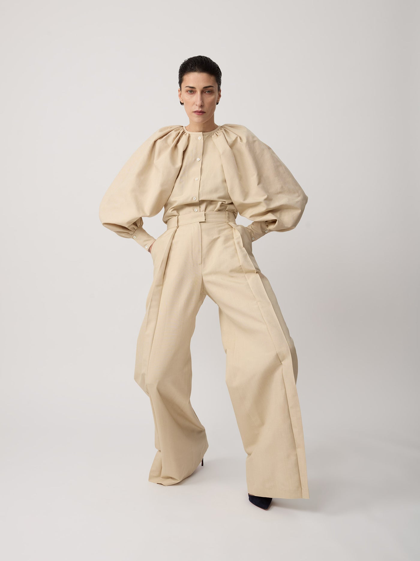 Martin Grant Silk Balloon-Sleeve Blouse