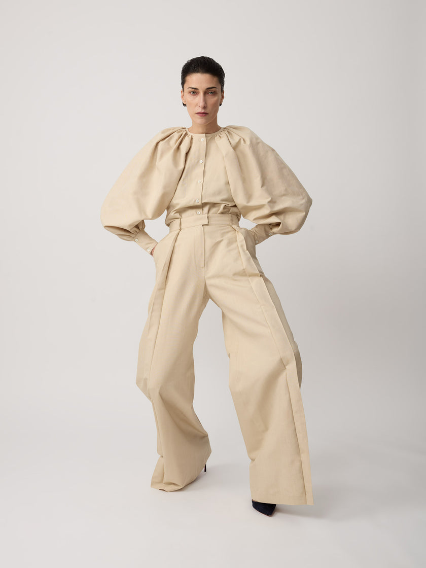 Martin Grant Silk Balloon-Sleeve Blouse