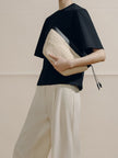 The Large Zip Clutch in Handwoven Fique