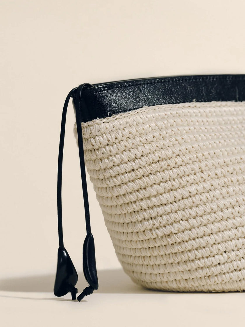 The Medium Zip Clutch in Handwoven Fique