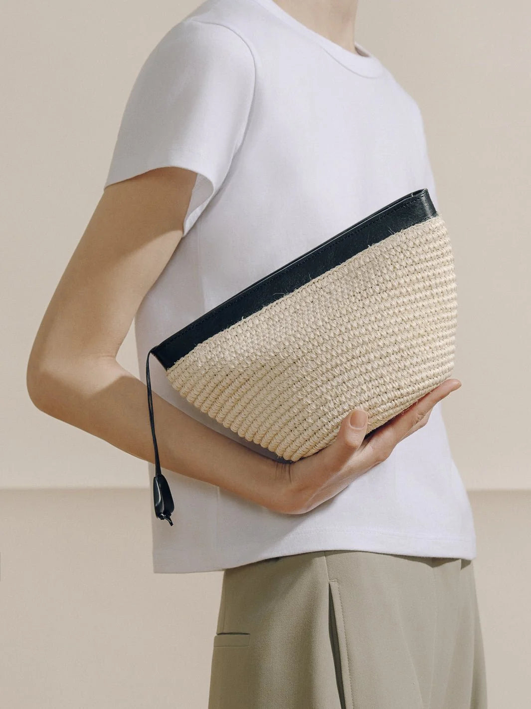 The Medium Zip Clutch in Handwoven Fique