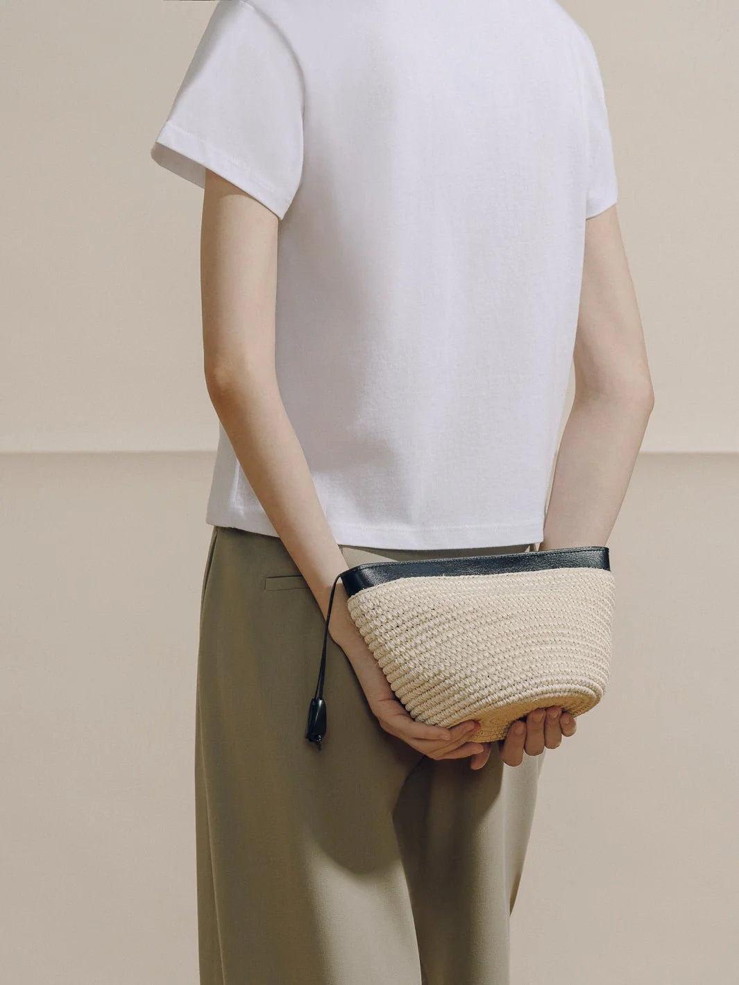 The Medium Zip Clutch in Handwoven Fique