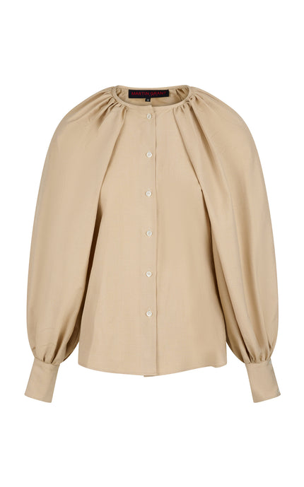 Martin Grant Silk Balloon-Sleeve Blouse