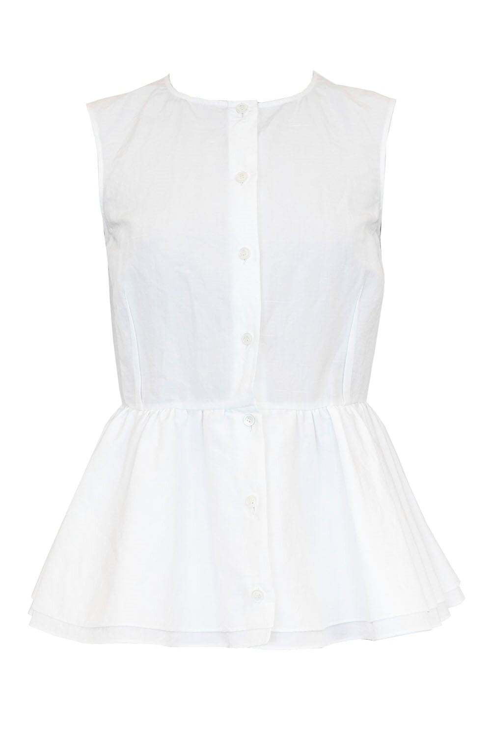 Brock Collection White Peplum Tank Top