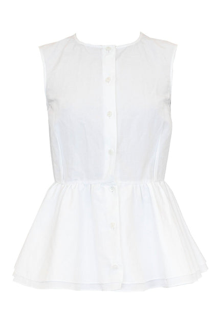 Brock Collection White Peplum Tank Top
