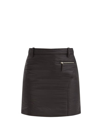 Khaite Mitsi Quilted Mini Leather Skirt