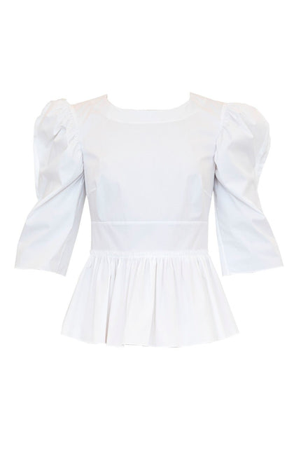 Brock Collection White Peplum Blouse