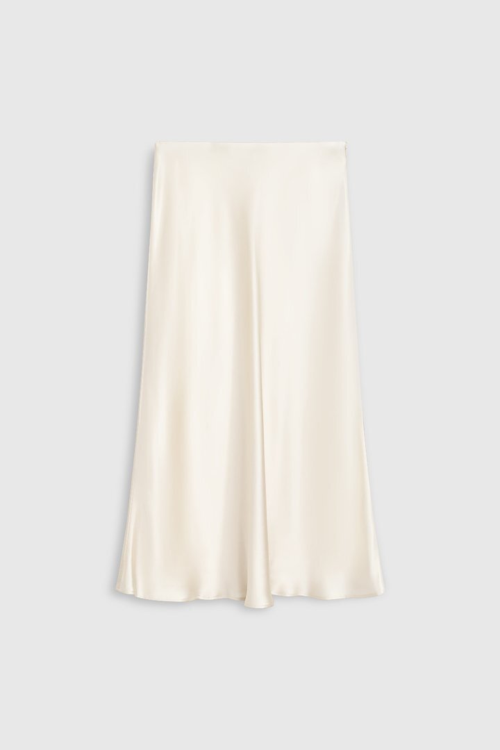 Brock Collection Smilla Ivory Satin Skirt
