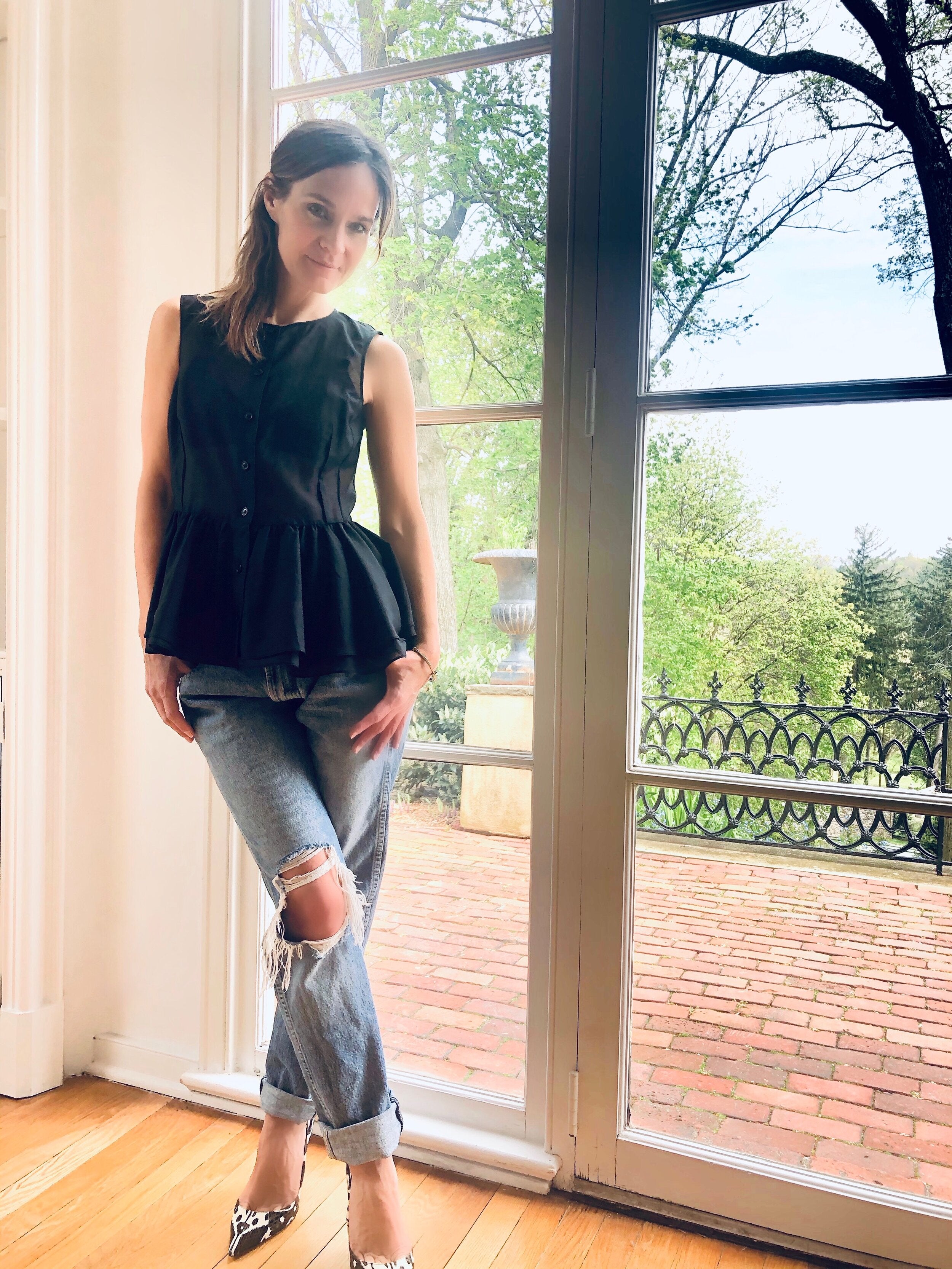 Brock Collection Semi-Sheer Peplum Blouse