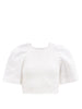 Three Graces London Kiki Shirred Linen Cropped Top