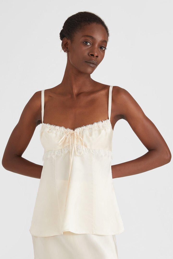 Brock Collection Siria top in Satin Ivory