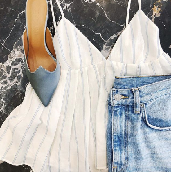 Brock Collection Ivory Ombrello Striped Camisole