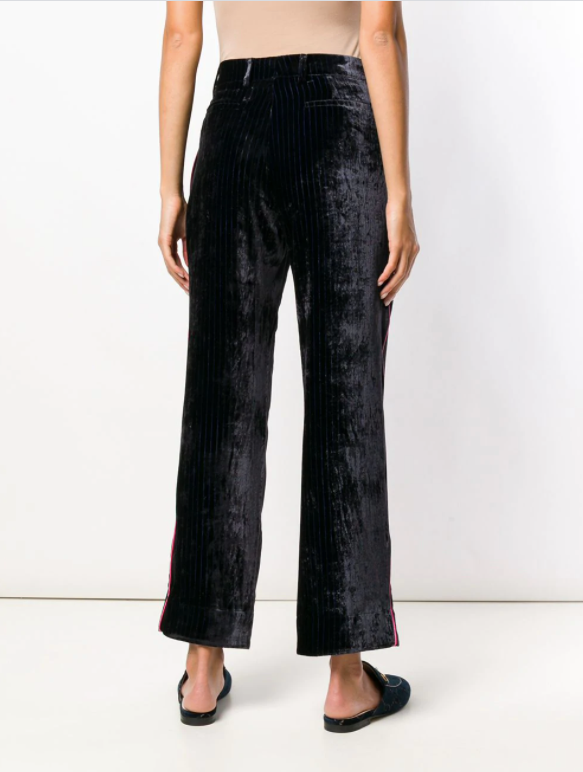FRS Dark Blue velvet pinstripe trousers
