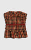 Brock Collection Plaid Strapless Sofia Top