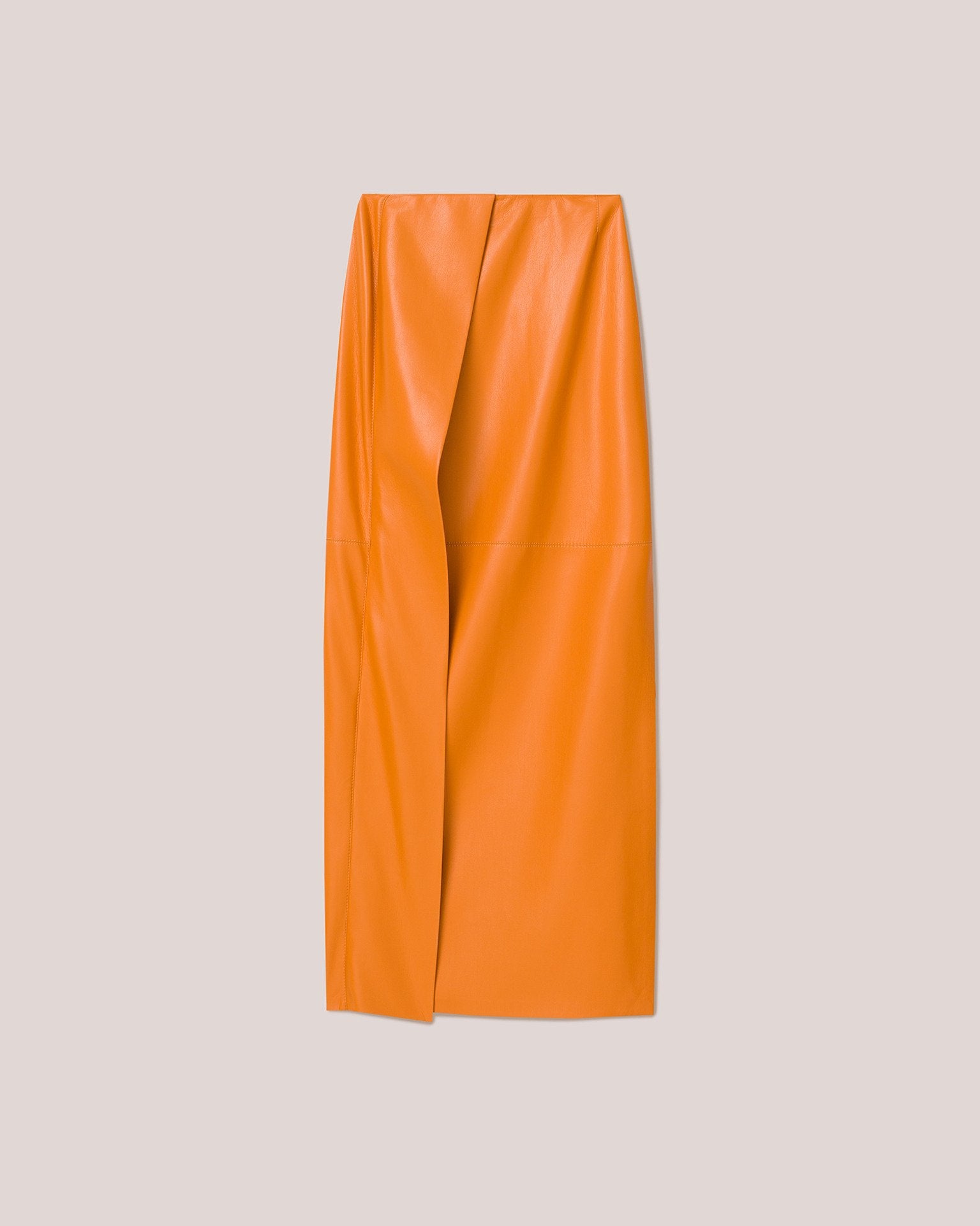 Nanushka Neve Leather Pencil Skirt Orange